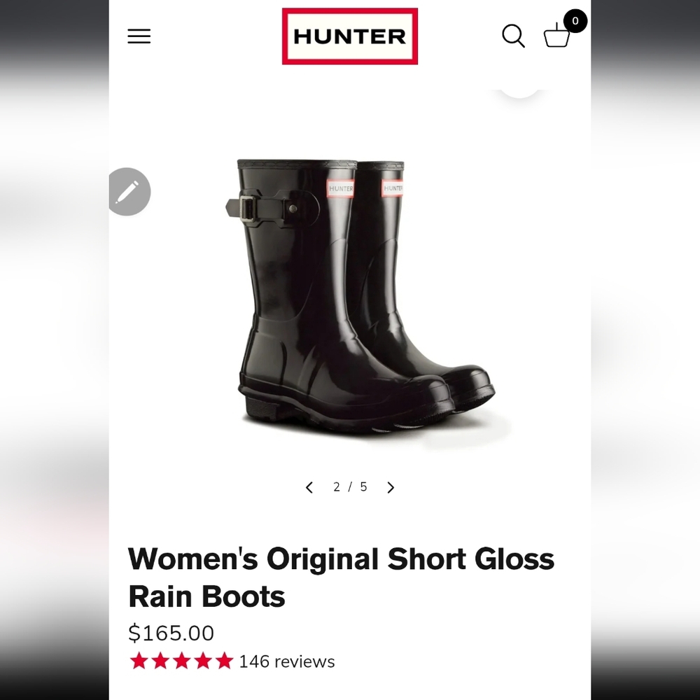 Hunter Women's Glossy Black Rain Boots